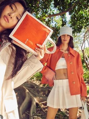 Women’s Orange Patent Leather Tote Shoulder Bag